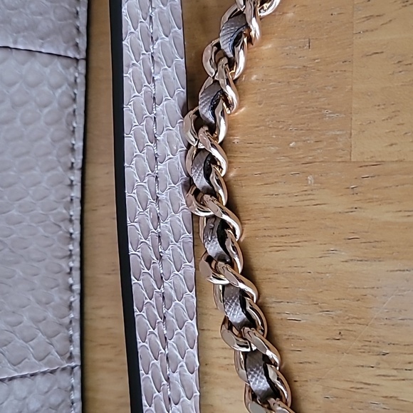 Tory Burch Robinson Exotic Snake Leather Convertible Shoulder Bag in Light Taupe - Picture 4 of 14